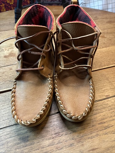 NOS Vintage Mr Bicks Men’s Leather Moccasins Size 10 Made In USA - Photo 2 sur 8