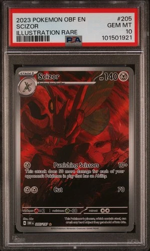 Scizor 205/197 PSA 10 Obsidian Flames Illustration Rare Card