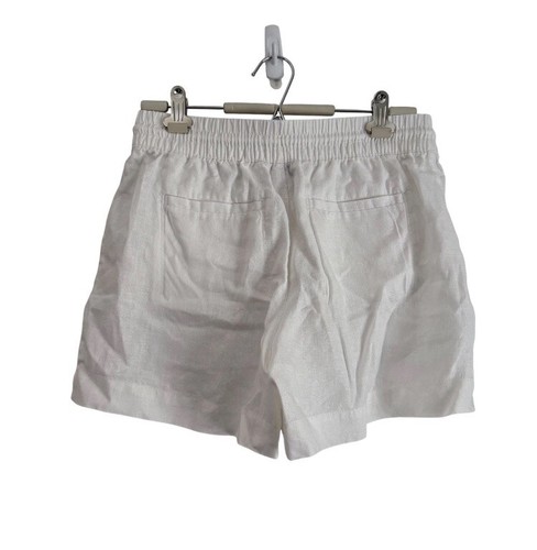Athleta White LInen Cabo Drawstring Beach Coastal Shorts Womens Size Small - Picture 2 of 3