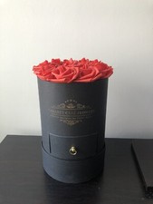 Forever Flowers Artificial Fake Red Roses In A Box  Crystals Elegant Gift  Love