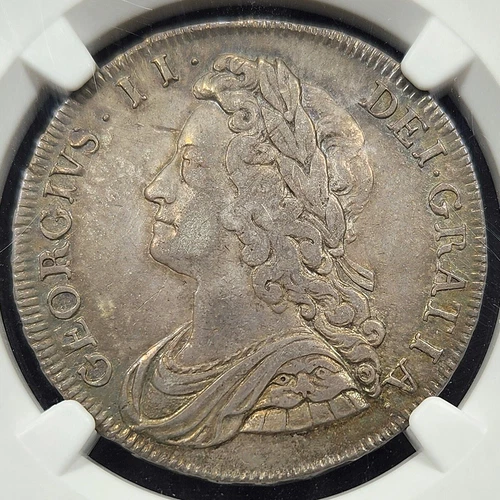 Silver 1731 Plumes & Roses Great Britain 1/2 Half Crown | NGC VF30