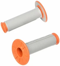 Renthal MX Dual Compound Grips 1/2 Waffle - Grey/ Orange
