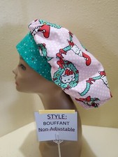 Hello Kitty Wreath Christmas Women's Bouffant Surgical Scrub Hat/Cap Handmade