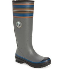 New NIB Pendleton Smoke Gray Orange Blue Olympic National Park Tall Rain Boot