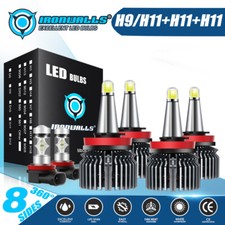 8-sides H9 H11 H11 LED Headlight Bulb High Low Beam Fog Light 6000K Super Bright