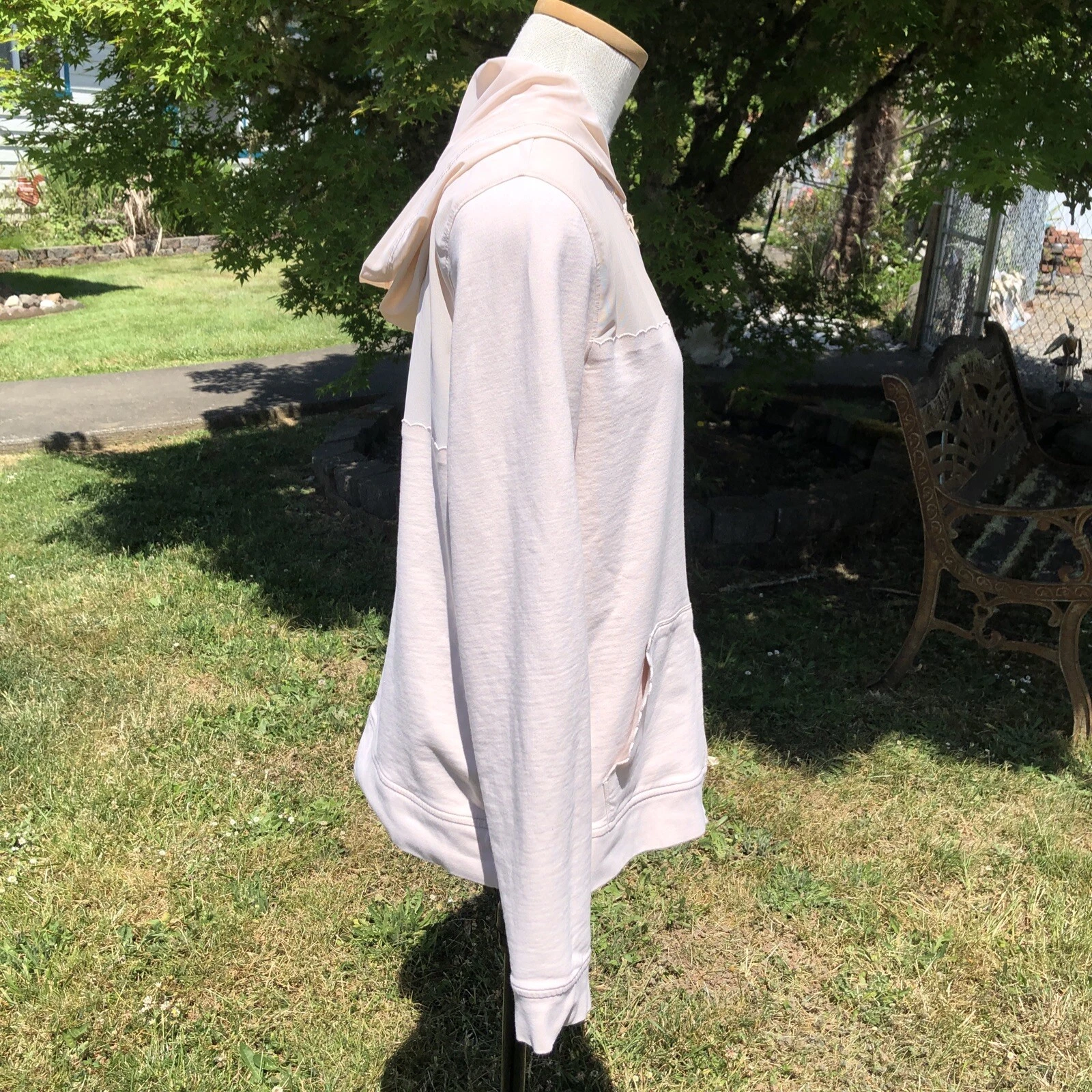 UNDERCOVER Victoria's Secret Sport Maglia Smerlata Felpa con Cappuccio Giacca Full Zip M Taupe Beige