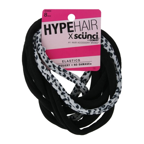 Hype Hair x Scunci No Damage Haarstrumpfwaren Haargummis, XL, sortiert, 8 Stück