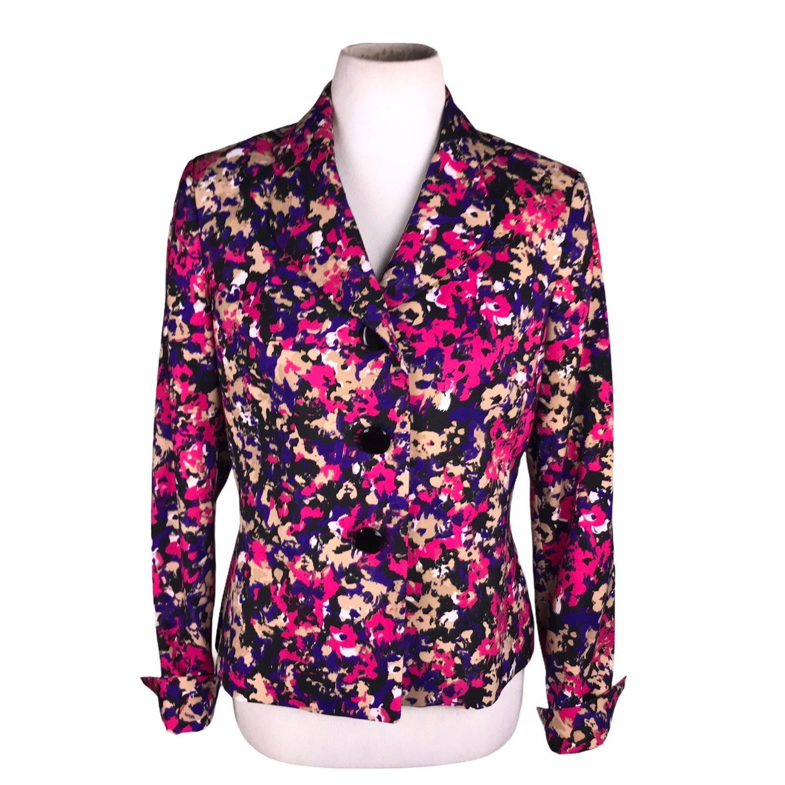 LE SUIT Single Breasted Collard Multicolored Poly… - image 1