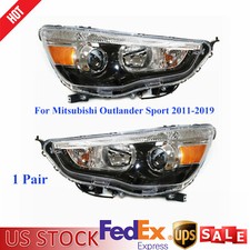Pair Halogen Headlight Left+Right Lamp For Mitsubishi Outlander Sport 2011-2019