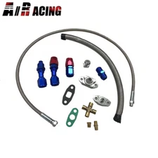 For T3 T4 GT30 GT45 Complete Kit Turbo Charger Oil Drain Return +Oil Feed Line