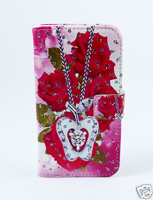 Samsung Galaxy J2 Prime Case Etui Tasche Hülle Rosen Schmuck Strass Liebe