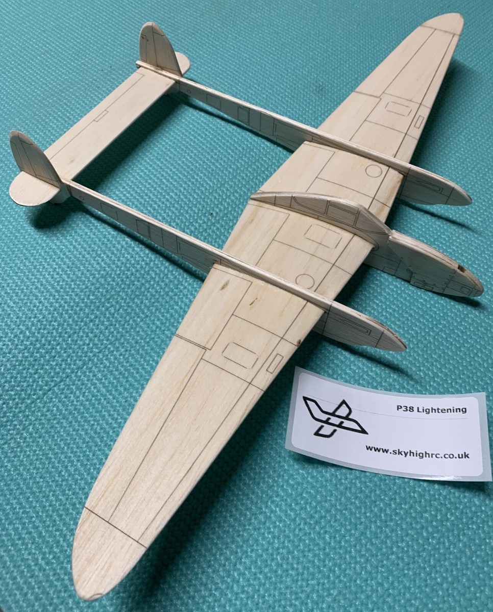 P38 Lightning 17in Scale Hand Launch Model Glider Laser Cut Balsa