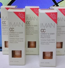 IMAN CC Correct Cover Powder to Creme Skin Tone Evener Earth Medium Lot of 5