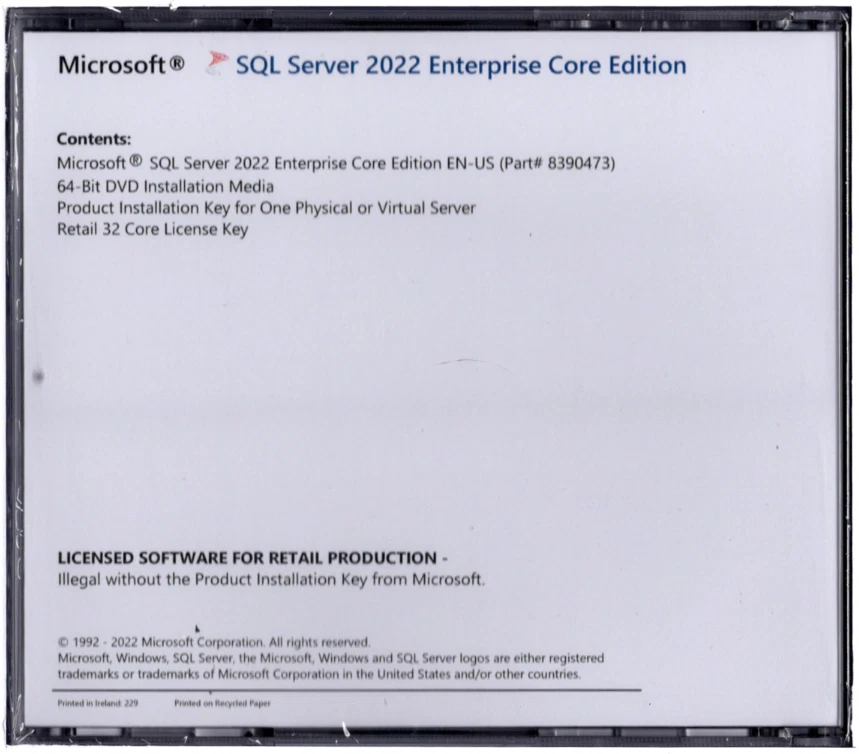 Microsoft SQL Server 2022 Enterprise with 32 Core License, unlimited User CALs - Image 3 of 3
