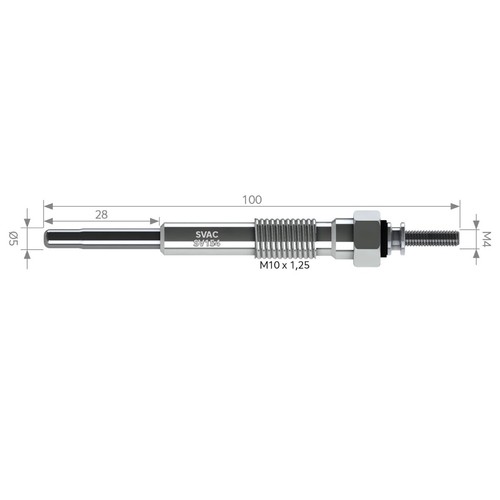 Glow Plug Pencil 24 Volt for Toyota Land Cruiser J4 J6 3.0D 3.4D 4.0D - Picture 3 of 3