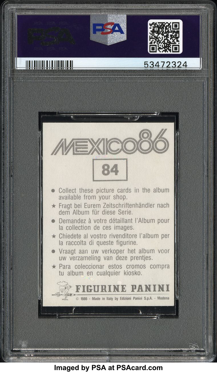 1986 PANINI MEXICO 86 WORLD CUP SOCCER #84 DIEGO MARADONA