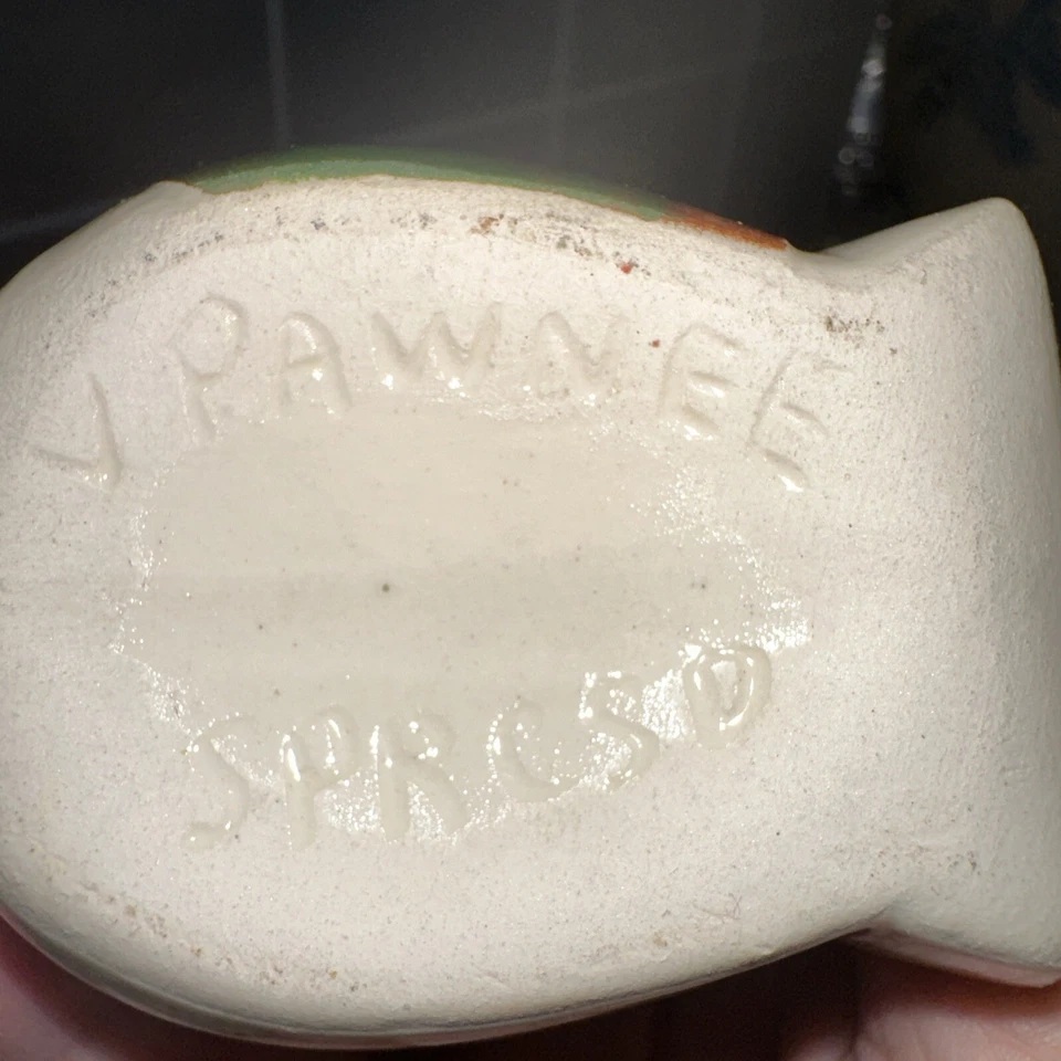 Crema y azúcar vintage nativa americana verde/marrón con marca Pawnee SPRCSD Foto 4 de 4