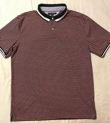 Tommy Hilfiger Men's Polo Shirt Slim Fit Size XXL Navy/white/Red Stripes  - Bild 7 von 7