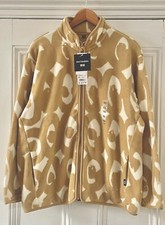 Marimekko Uniqlo Women’s Ivory Beige Geometric Fleece Jacket Xxl 2xl Uk 18 Eu 46