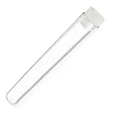 16x100mm Test Tubes with Flange Caps, Natural, Polystyrene (Pack of 10)