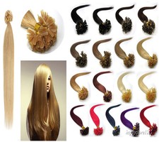 Extensiones de cabello humano Remy 100S preunidas queratina de uñas punta en U pegamento cabello 1 g 0,5 g