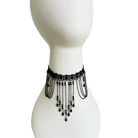 Gargantilla bohemia negra moda Collares y Colgantes
