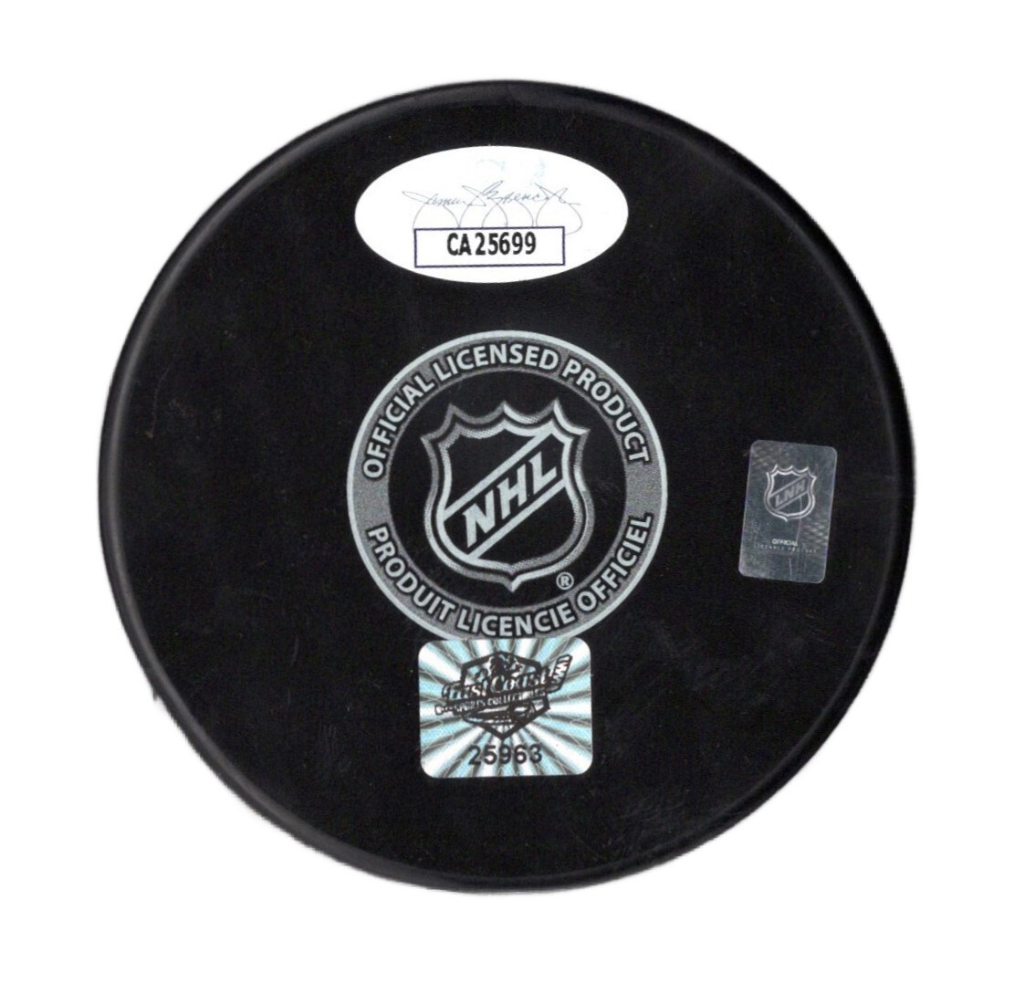 Jamie Drysdale autographed signed logo puck NHL Philadelphia
