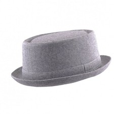 Unisex Mens Ladies Pork Pie Wool Blend Porkpie Trilby Hat With Band