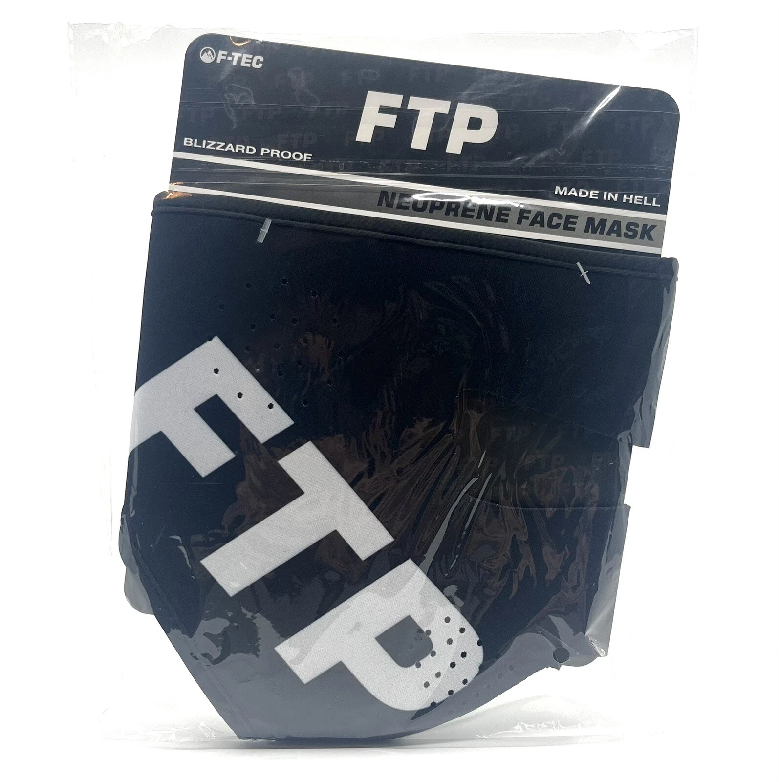 FTP F-TEC Logo Neoprene Face Mask Black ONE SIZE (OS) Blizzard Proof IN HAND NEW
