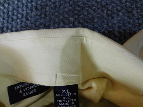 Roundtree & Yorke Mens Shirt Extra Large yellow classic button up casual - Picture 5 of 10