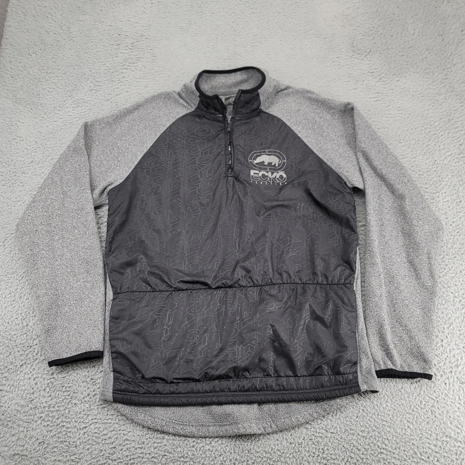 Ecko function Jacket Mens Large Gray Spellout Lar… - image 1