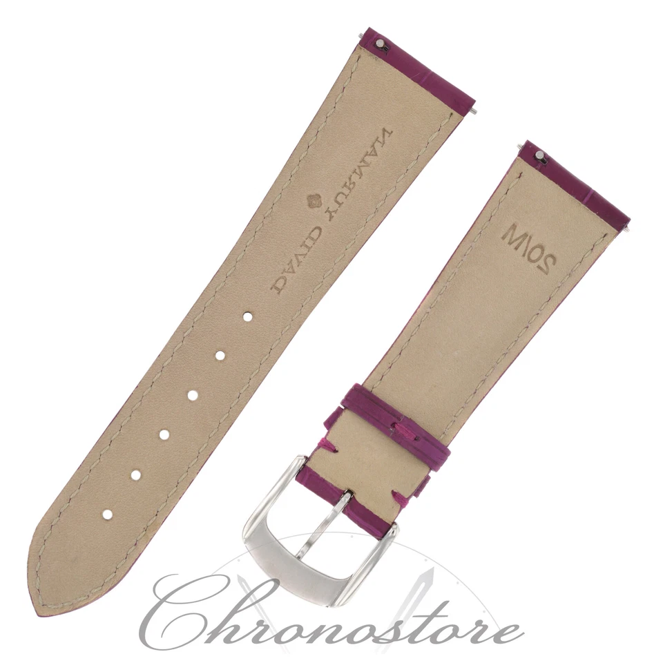 David Yurman 20/M 20 - 16 mm Fuschia Mat Alligator Leather Watch Strap Band - Image 2 of 2