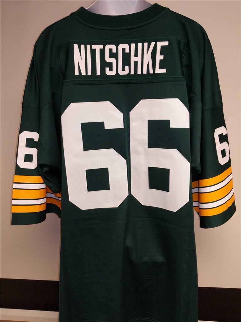 New 1966 Green Bay Packers #66 Ray Nitschke Sizes Mitchell