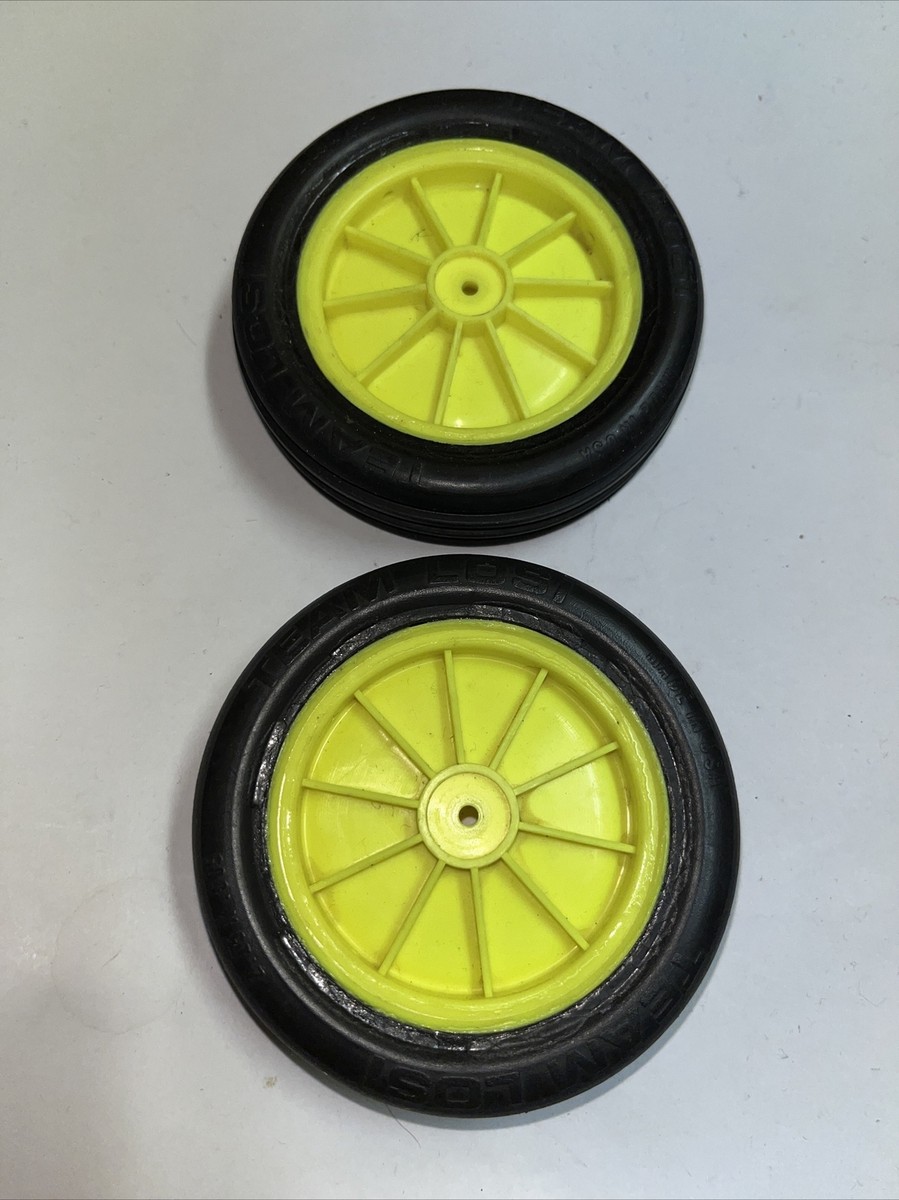 Vintage Team Losi XX A-7031 Front Neon Yellow Wheel w/ A-7201 S Fr