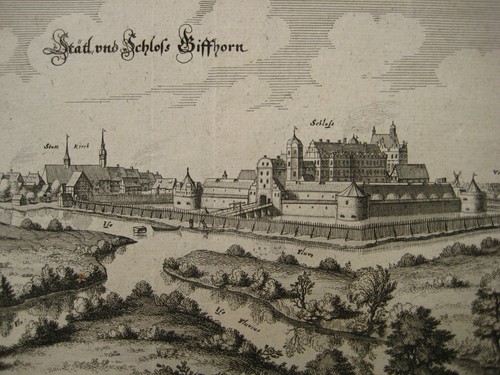 Gifhorn Original Kupferstich Merian 1654