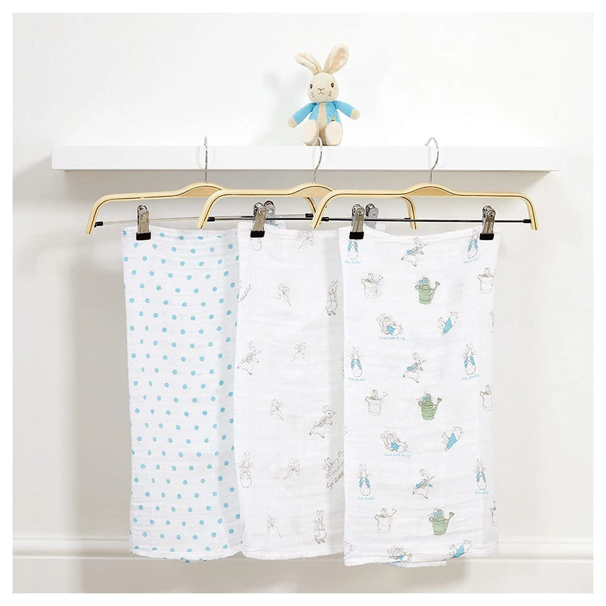 Peter Rabbit Soft Toy Muslin Gift Set Unisex Beatrix Potter Baby