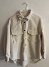 Women s Ivory Button Up Jacket, Large