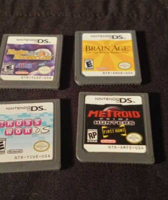 Nintendo LDS 4 Games Cross Word, Metroid, Master of the Monster Lair, Brain Age