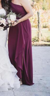 David's Bridal - Burgundy/Wine Bridesmaid Dress - Size 10 | eBay