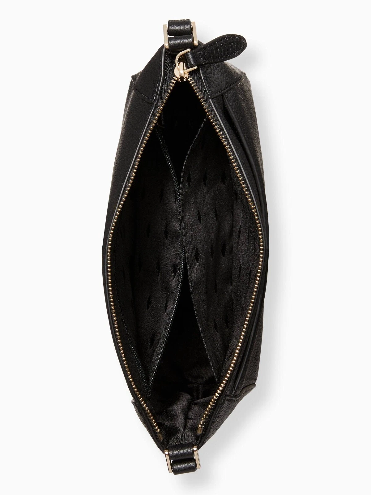 Nuova tracolla Kate Spade Monica in pelle ciottolata nera con sacchetto antipolvere