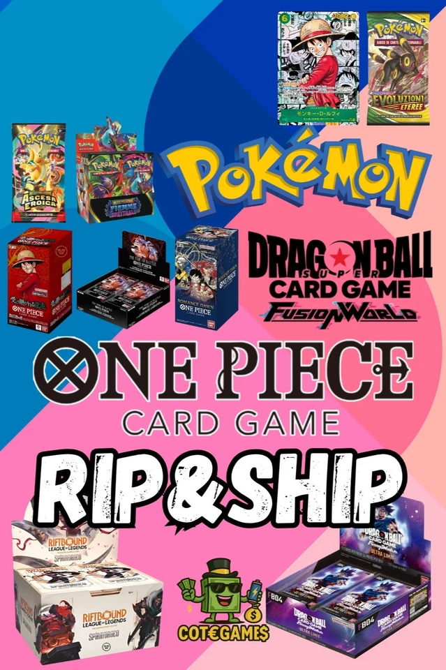 SBUSTIAMO! POKEMON 🐍 ONE PIECE 🏴‍☠️ RIFTBOUND 🔥 DRAGONBALL 💪 [RIP&SHIP]