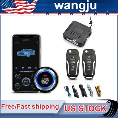 Car Keyless Entry Engine Start Alarm System Push Button Remote Starter Stop