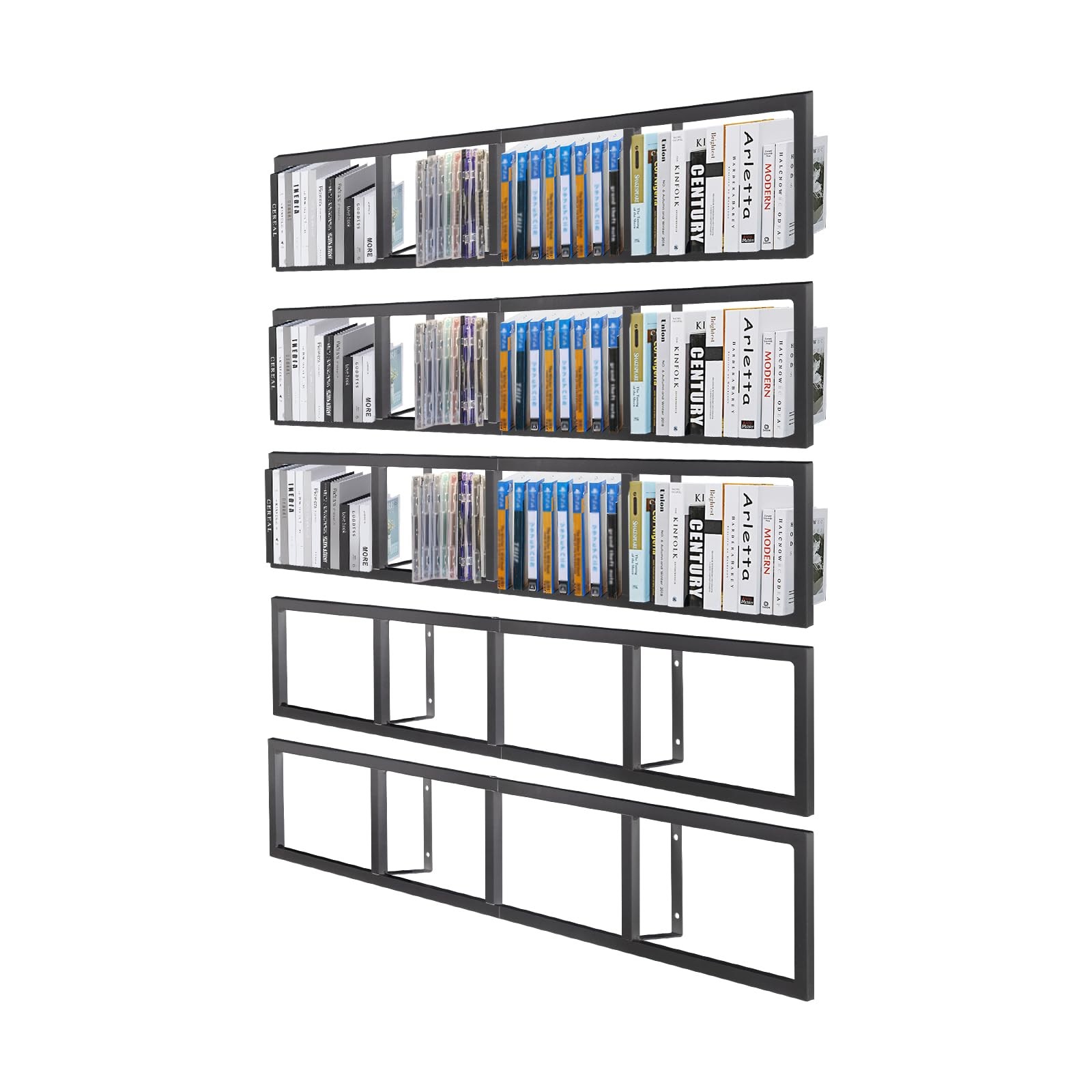 5PCs 34 In Video Game Rack Media Storage Shelves for Wall, CD DVD Storage Shelf