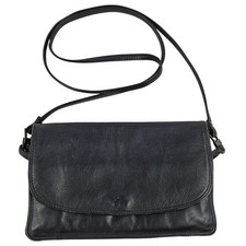 Tula Bags Womens Small Black Leather Crossbody Shoulder Bag Travel Pouch Purse
