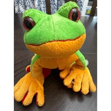 Ganz Tree Frog Plush Green Orange Red Glitter Stuffed Animal HS109 Toy