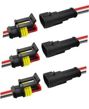 14 AWG Waterproof Connector, 2 Wire Automotive Waterproof Electrical 2 Pin 3