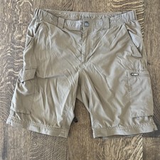Columbia Silver Ridge Shorts Mens 34 Tan Hiking Cargo SPF Shorts - Pocket Snag