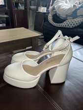 White platform, clothes, toed bridal shoes