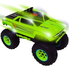 12" Motorized Off-Road Monster Truck with Lights  Sounds - Green, Remote Contro