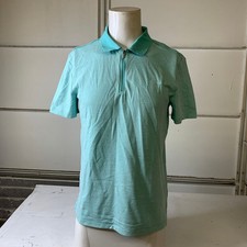 Calvin Klein Tech Zip Short Sleeve Polo Shirt Men's Size M Aqua Sky